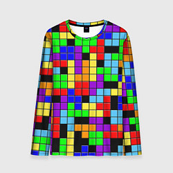 Лонгслив мужской Тетрис цветные блоки, цвет: 3D-принт