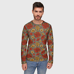 Лонгслив мужской Японские цветы-пионы, цвет: 3D-принт — фото 2