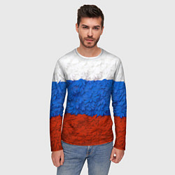 Лонгслив мужской Флаг Российской Федерации из цветов, цвет: 3D-принт — фото 2