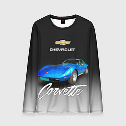 Мужской лонгслив Синий Chevrolet Corvette 70-х годов