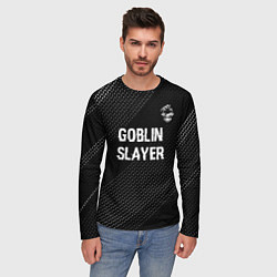 Лонгслив мужской Goblin Slayer glitch на темном фоне: символ сверху, цвет: 3D-принт — фото 2