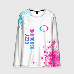 Лонгслив мужской Ozzy Osbourne neon gradient style: надпись, символ, цвет: 3D-принт