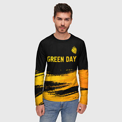 Лонгслив мужской Green Day - gold gradient: символ сверху, цвет: 3D-принт — фото 2