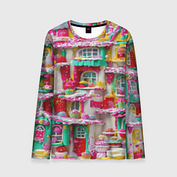 Мужской лонгслив Домики из сладостей