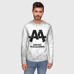 Лонгслив мужской Asking Alexandria с потертостями на светлом фоне, цвет: 3D-принт — фото 2
