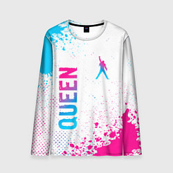 Мужской лонгслив Queen neon gradient style: надпись, символ