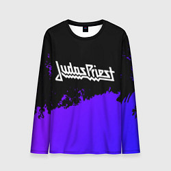 Мужской лонгслив Judas Priest purple grunge