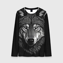 Лонгслив мужской Спокойный уверенный волк, цвет: 3D-принт