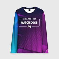 Лонгслив мужской Watch Dogs gaming champion: рамка с лого и джойсти, цвет: 3D-принт