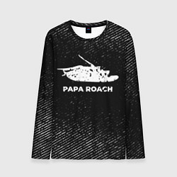 Мужской лонгслив Papa Roach с потертостями на темном фоне