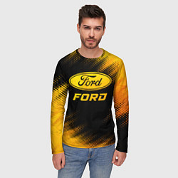 Лонгслив мужской Ford - gold gradient, цвет: 3D-принт — фото 2
