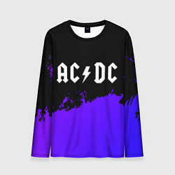 Мужской лонгслив AC DC purple grunge
