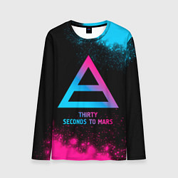 Мужской лонгслив Thirty Seconds to Mars - neon gradient