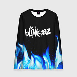 Лонгслив мужской Blink 182 blue fire, цвет: 3D-принт