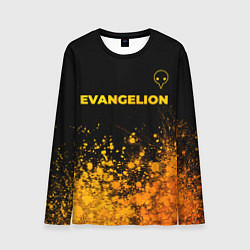Лонгслив мужской Evangelion - gold gradient: символ сверху, цвет: 3D-принт