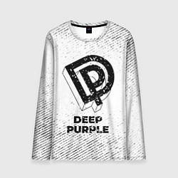 Мужской лонгслив Deep Purple с потертостями на светлом фоне