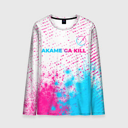 Мужской лонгслив Akame ga Kill neon gradient style: символ сверху