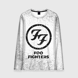 Мужской лонгслив Foo Fighters с потертостями на светлом фоне