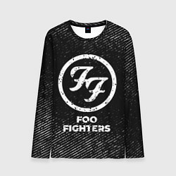 Мужской лонгслив Foo Fighters с потертостями на темном фоне