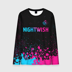 Лонгслив мужской Nightwish - neon gradient: символ сверху, цвет: 3D-принт