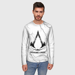 Лонгслив мужской Assassins Creed glitch на светлом фоне, цвет: 3D-принт — фото 2