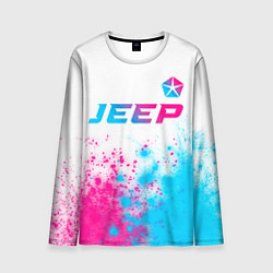 Мужской лонгслив Jeep neon gradient style: символ сверху