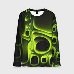 Лонгслив мужской Зеленая кислотная абстракция, цвет: 3D-принт