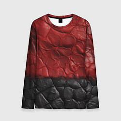 Лонгслив мужской Черная красная текстура, цвет: 3D-принт