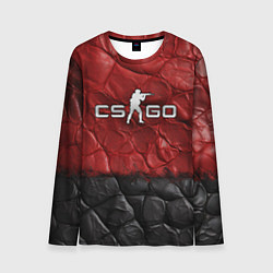 Лонгслив мужской CS GO red black texture, цвет: 3D-принт