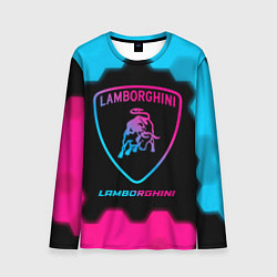 Лонгслив мужской Lamborghini - neon gradient, цвет: 3D-принт