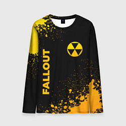 Лонгслив мужской Fallout - gold gradient: надпись, символ, цвет: 3D-принт
