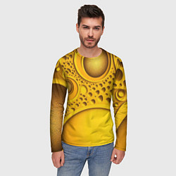 Лонгслив мужской Желтая объемная текстура, цвет: 3D-принт — фото 2