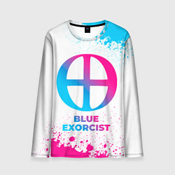 Мужской лонгслив Blue Exorcist neon gradient style