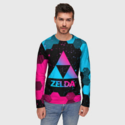 Лонгслив мужской Zelda - neon gradient, цвет: 3D-принт — фото 2