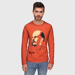 Лонгслив мужской СССР Ленин жив, цвет: 3D-принт — фото 2