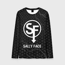 Мужской лонгслив Sally Face glitch на темном фоне