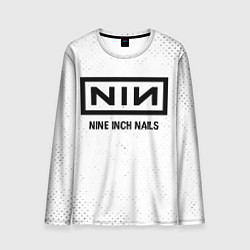 Мужской лонгслив Nine Inch Nails glitch на светлом фоне