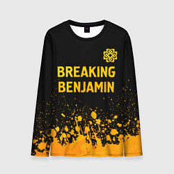 Лонгслив мужской Breaking Benjamin - gold gradient: символ сверху, цвет: 3D-принт