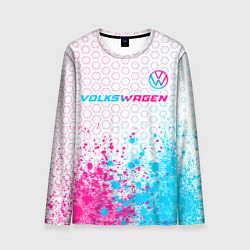 Мужской лонгслив Volkswagen neon gradient style: символ сверху