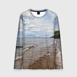 Лонгслив мужской Волны на Ладожском озере, цвет: 3D-принт