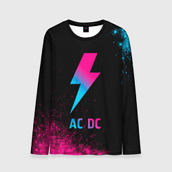 Лонгслив мужской AC DC - neon gradient, цвет: 3D-принт