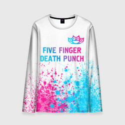 Мужской лонгслив Five Finger Death Punch neon gradient style: симво