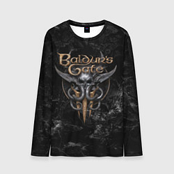 Лонгслив мужской Baldurs Gate 3 dark logo, цвет: 3D-принт
