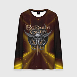 Лонгслив мужской Baldurs Gate 3 logo black gold, цвет: 3D-принт