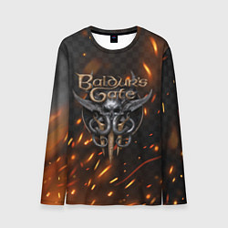 Лонгслив мужской Baldurs Gate 3 logo fire, цвет: 3D-принт