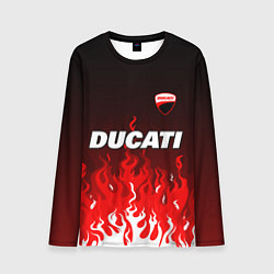 Мужской лонгслив Ducati- красное пламя