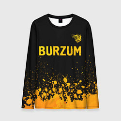 Лонгслив мужской Burzum - gold gradient: символ сверху, цвет: 3D-принт