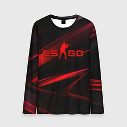 Мужской лонгслив CSGO red black logo