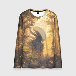 Лонгслив мужской Ксеноморф в утреннем лесу, цвет: 3D-принт