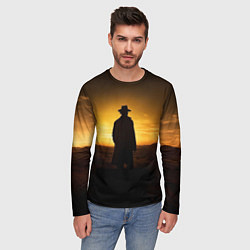 Лонгслив мужской Ковбой на закате, цвет: 3D-принт — фото 2